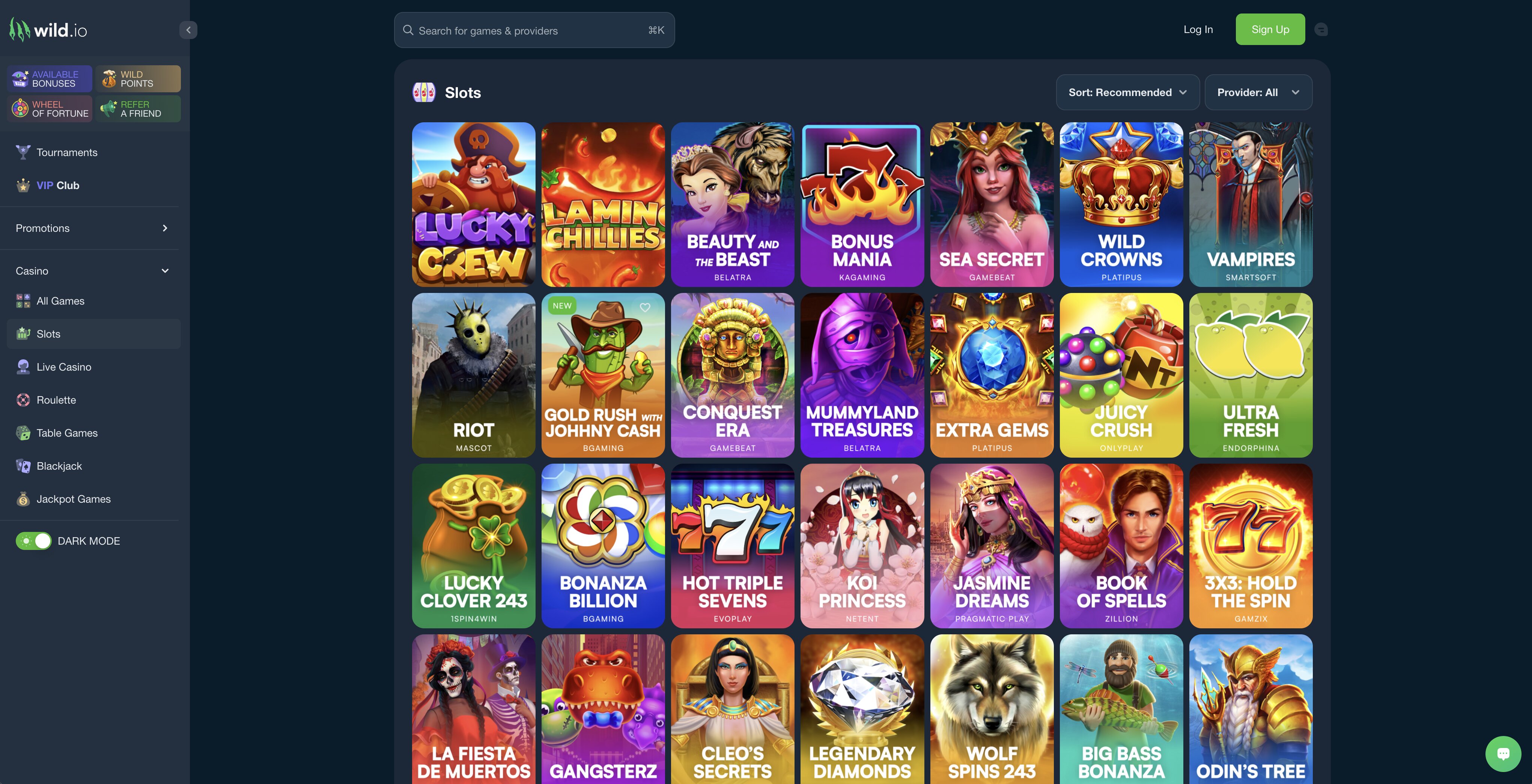 wild.io casino slots